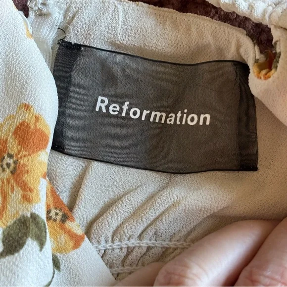 Reformation Elyse Floral Mini Dress - Size 12 - Picture 8 of 13